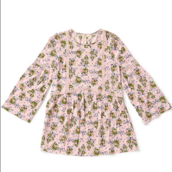 NWT Matilda Jane Like A Lady Pink Floral Crochet Tunic Blouse Small - Picture 3 of 15